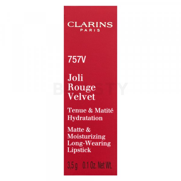 Clarins Joli Rouge Velvet vyživující rtěnka s matujícím účinkem 757V Nude Brick 3,5 g