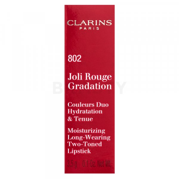Clarins Joli Rouge Gradation barra de labios nutritiva 2 en 1 802 Red Gradation 3,5 g