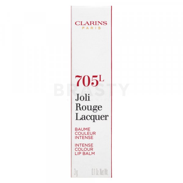 Clarins Joli Rouge Lacquer vyživujúci rúž s perleťovým leskom 705L Soft Berry 3,5 g