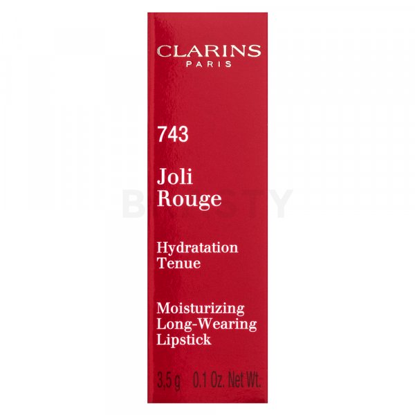 Clarins Joli Rouge 743 Cherry Red dlouhotrvající rtěnka s hydratačním účinkem 3,5 g