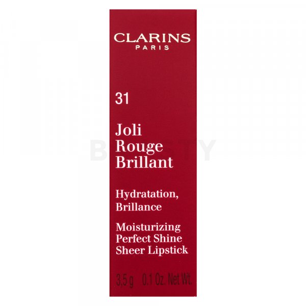 Clarins Joli Rouge Brillant vyživující rtěnka s perleťovým leskem 31 Tender Nude 3,5 g