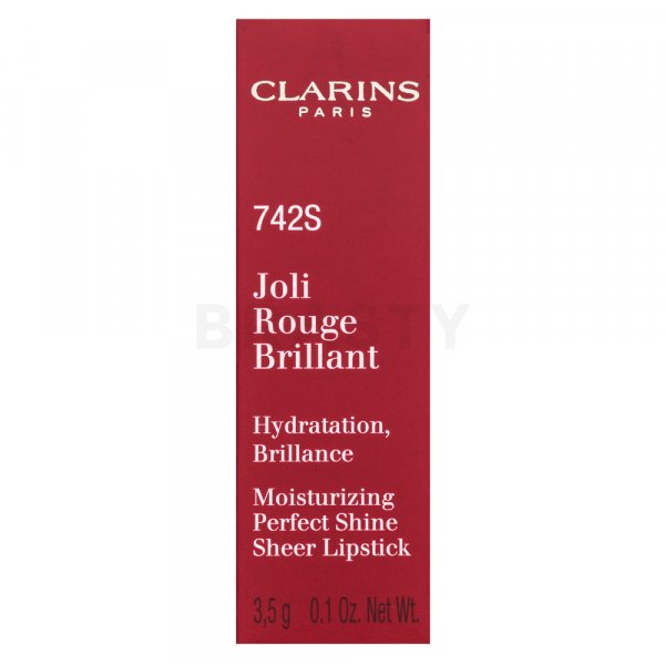 Clarins Joli Rouge Brillant vyživujúci rúž s perleťovým leskom 742S Joli Rouge 3,5 g