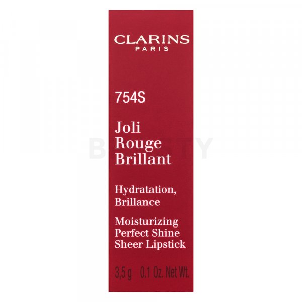 Clarins Joli Rouge Brillant vyživující rtěnka s perleťovým leskem 754S Deep Red 3,5 g