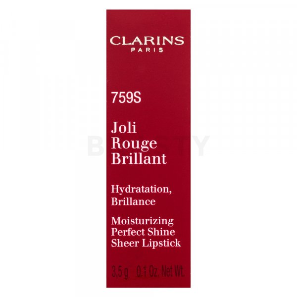 Clarins Joli Rouge Brillant vyživujúci rúž s perleťovým leskom 759S Woodberry 3,5 g