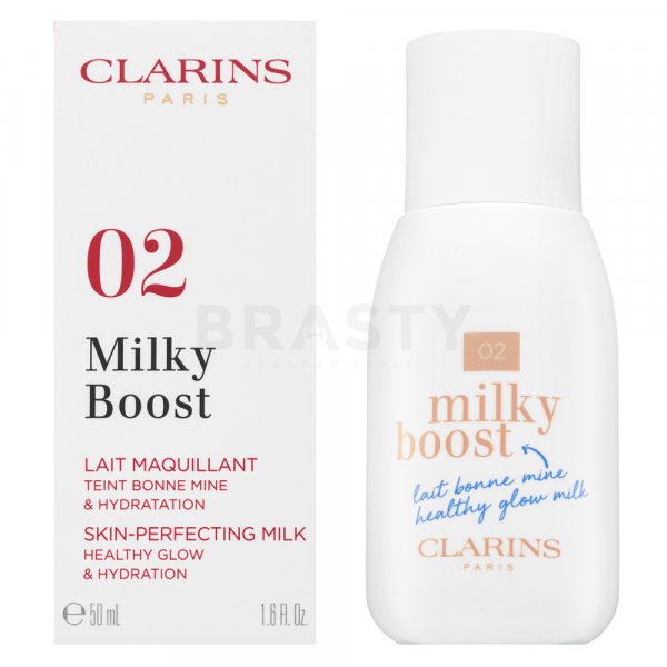 Clarins Milky Boost Foundation tónující a hydratační emulze pro sjednocenou a rozjasněnou pleť 02 Nude 50 ml