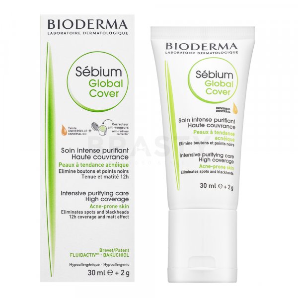 Bioderma Sébium Global Cover emulsii tonice și hidratante pentru piele cu acnee 30 ml
