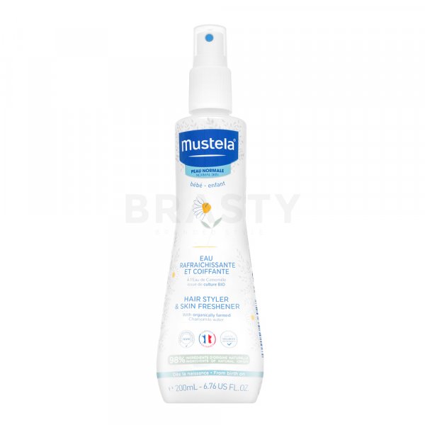 Mustela Bébé Hair Styler & Skin Refresher with Organic Chamomile frissítő arc spray gyerekeknek 200 ml
