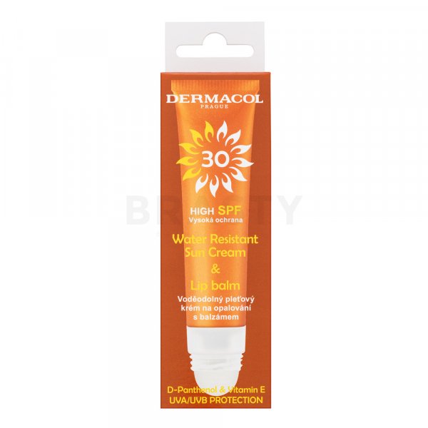 Dermacol Sun Water Resistant Sun Cream & Lip Balm SPF30 voděodolný pleťový krém na opalování s balzámem na rty 30 ml