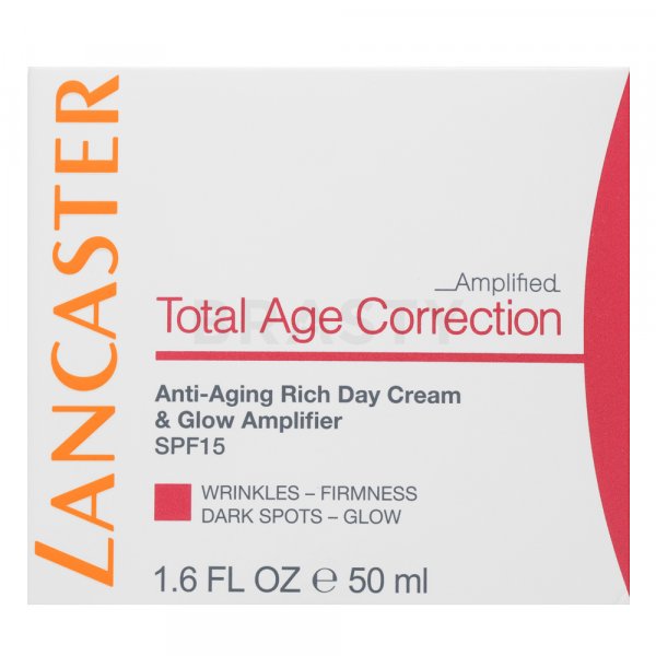 Lancaster Total Age Correction Amplified Anti-Aging Rich Day Cream & Glow Amplifier SPF15 vyživující krém proti vráskám 50 ml