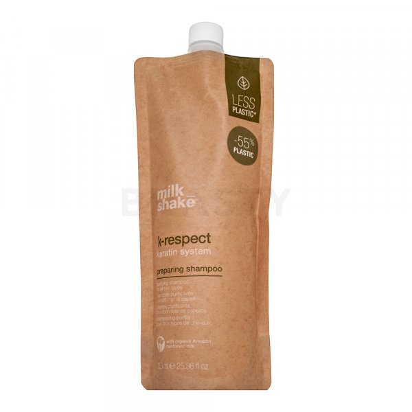 Milk_Shake K-Respect Keratin System Preparing Shampoo uhlazující šampon pro hrubé a nepoddajné vlasy 750 ml