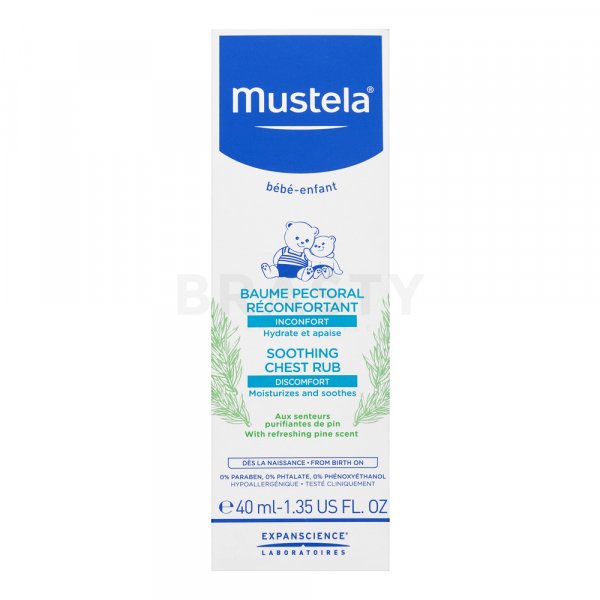 Mustela Bébé Soothing Chest Rub relaxáló krém gyerekeknek 40 ml