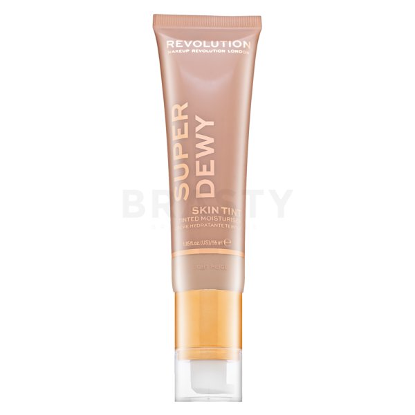 Makeup Revolution Super Dewy Skin Tint Moisturizer - Light Beige тонизираща и овлажняваща емулсия 55 ml