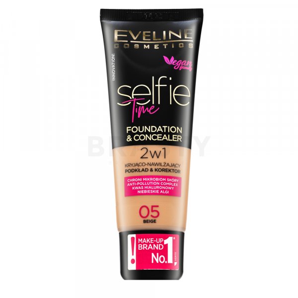 Eveline Selfie Time 2in1 Foundation & Concealer machiaj persistent 2în1 05 Beige 30 ml