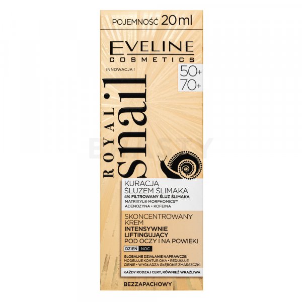 Eveline Royal Snail Concentrated Intensely Lifting Eye Cream 50+/70+ wzmacniający krem liftingujący z formułą przeciwzmarszczkową 20 ml