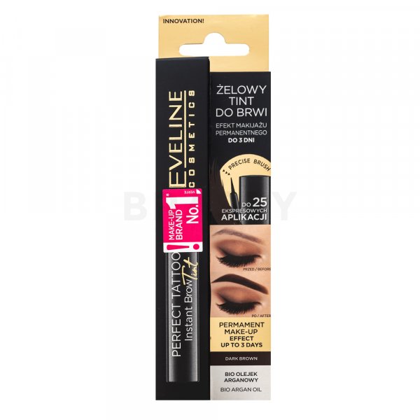 Eveline Perfect Tattoo Instant Brow Tint gél na obočie Dark Brown 6 ml