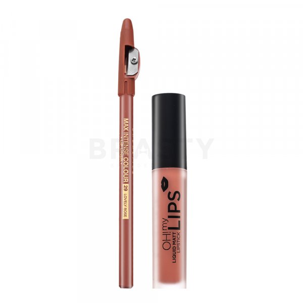 Eveline OH! My Velvet Lips Matt Lip Kit sada na rty pro matný efekt 08 Lovely Rose 4,5 ml