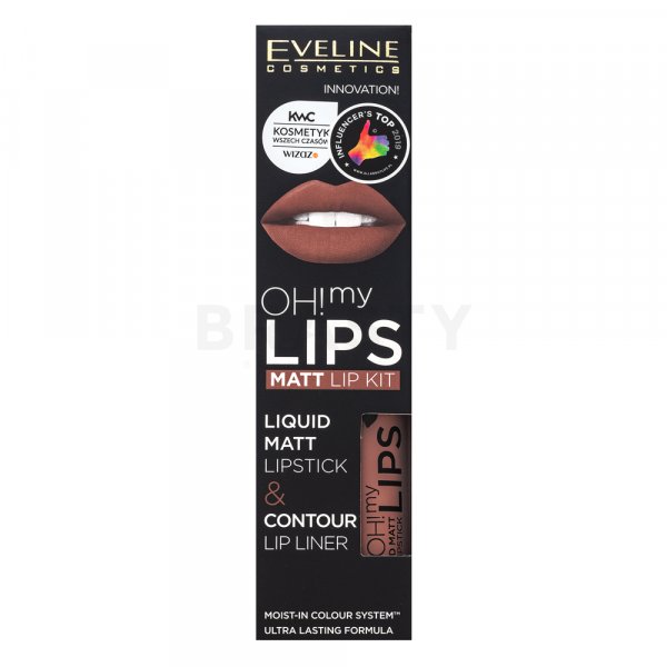 Eveline OH! My Velvet Lips Matt Lip Kit sada na rty pro matný efekt 08 Lovely Rose 4,5 ml