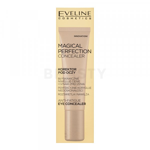 Eveline Magical Perfection Concealer korektor w płynie przeciwzmarszczkowa pielęgnacja walcząca z obrzękami i przebarwieniami 02 Medium 15 ml