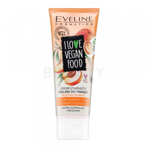 Eveline I Love Vegan Food Cleansing Face Scrub Tápláló tisztító gél hámló hatású 75 ml