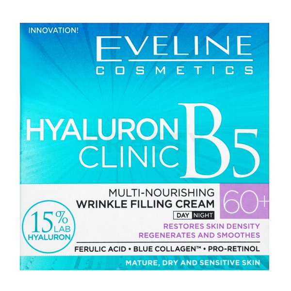 Eveline Hyaluron Clinic Day And Night Anti-Wrinkles Cream 60+ omladzujúci pleťový krém proti vráskam 50 ml