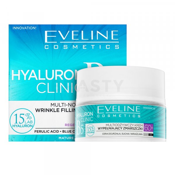 Eveline Hyaluron Clinic Day And Night Anti-Wrinkles Cream 60+ omladzujúci pleťový krém proti vráskam 50 ml