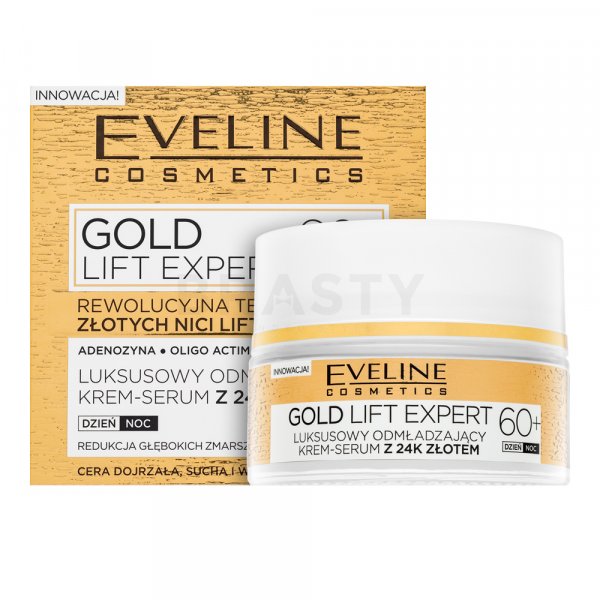 Eveline Gold Lift Expert Luxurious Rejuvenating Cream Serum 60+ wzmacniający krem liftingujący z formułą przeciwzmarszczkową 50 ml