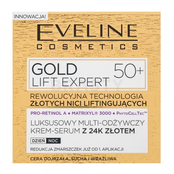 Eveline Gold Lift Expert Luxurious Multi-Nourishing Cream Serum 50+ подхранващ крем срещу бръчки 50 ml