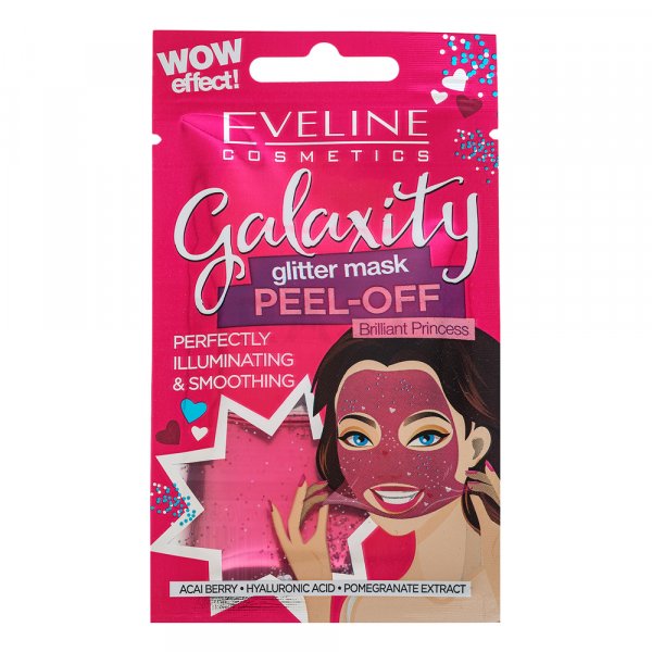 Eveline Galaxity Glitter Mask Peel-Of Brilliant Princess exfoliační maska pro sjednocenou a rozjasněnou pleť 10 ml