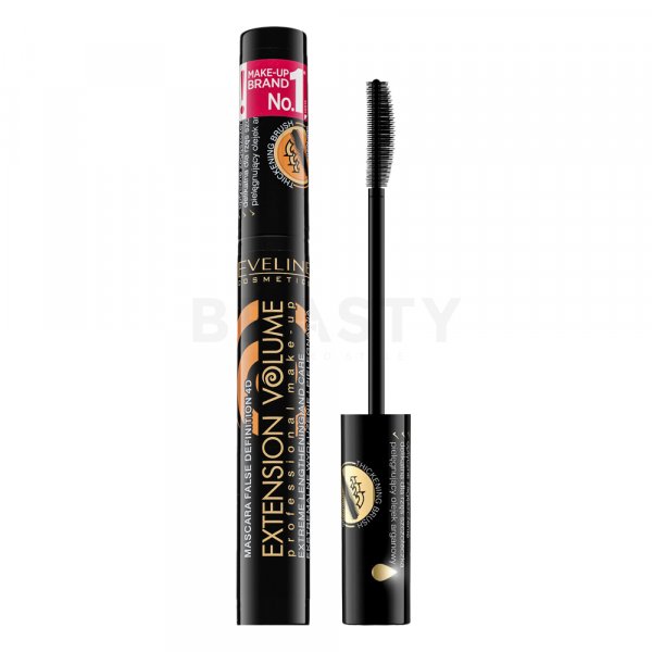 Eveline Extension Volume Waterproof 4D Mascara vodeodolná riasenka pre predĺženie rias a objem Black 10 ml