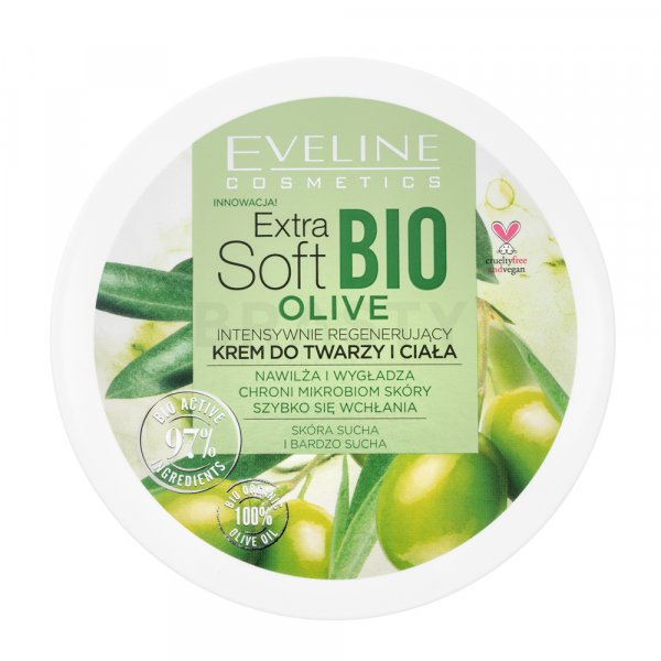 Eveline Extra Soft Bio Olive Face Body Cream vyživující krém pro všechny typy pleti 200 ml