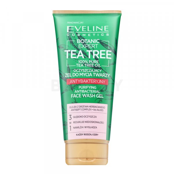 Eveline Botanic Expert Tea Tree Purifying Antibacterial Face Wash Gel tisztító gél problémás arcbőrre 175 ml