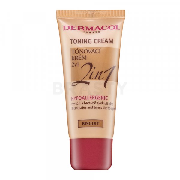Dermacol Toning Cream 2in1 тонизираща и овлажняваща емулсия за изравняване тена на кожата Biscuit 30 ml