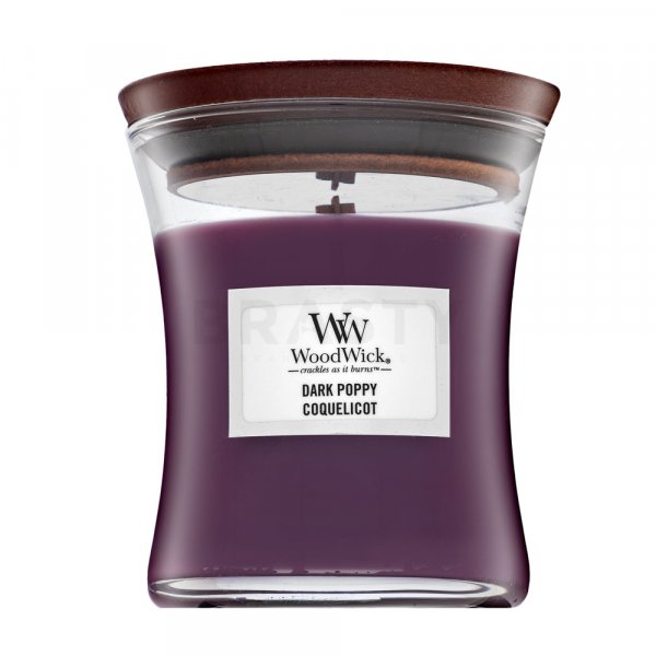 Woodwick Dark Poppy scented candle 85 g