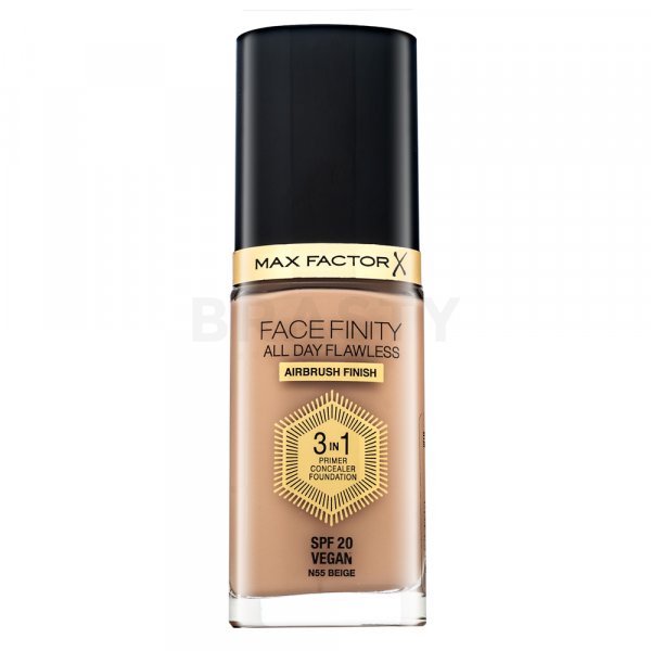 Max Factor Facefinity All Day Flawless Flexi-Hold 3in1 Primer Concealer Foundation SPF20 55 tekutý make-up 3v1 30 ml