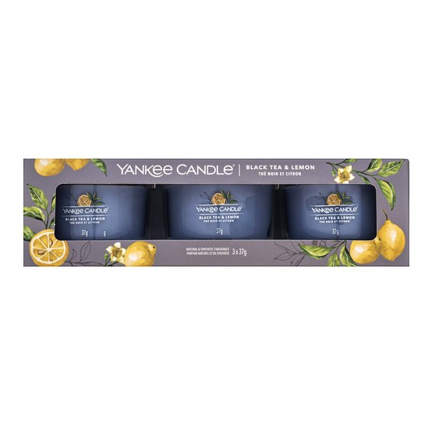 Yankee Candle Tea & Lemon lumânare votiv 3 x 37 g