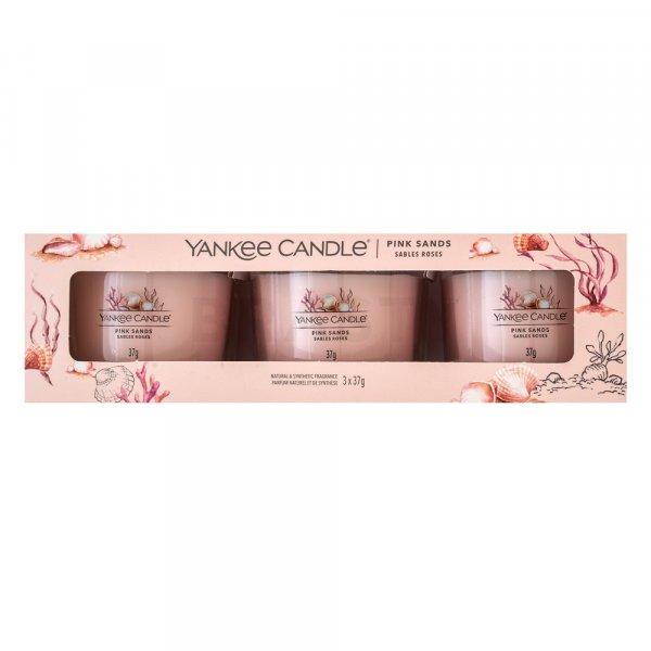 Yankee Candle Pink Sands świeca wotywna 3 x 37 g