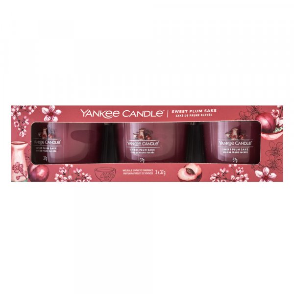 Yankee Candle Sweet Plum Sake votivní svíčka 3 x 37 g