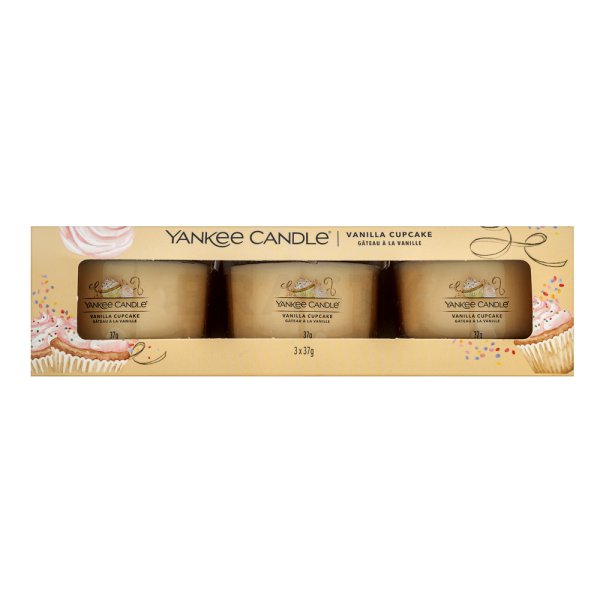 Yankee Candle Vanilla Cupcake Votivkerze 3 x 37 g