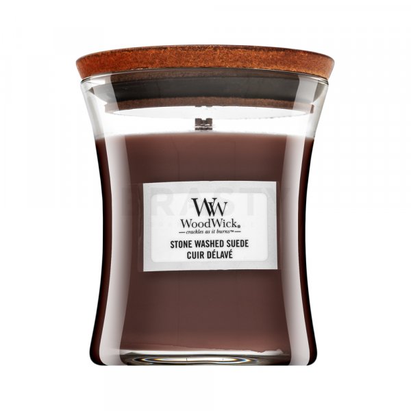 Woodwick Stone Washed Suede geurkaars 85 g