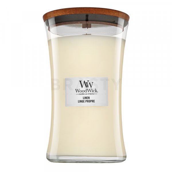 Woodwick Linen vonná svíčka 610 g