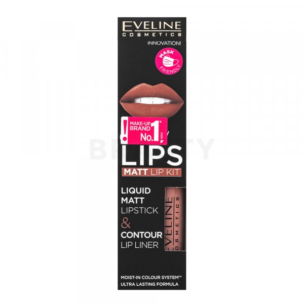 Eveline OH! My Velvet Lips Matt Lip Kit set za usne za mat efekt 02 Milky Chocolate 4,5 ml