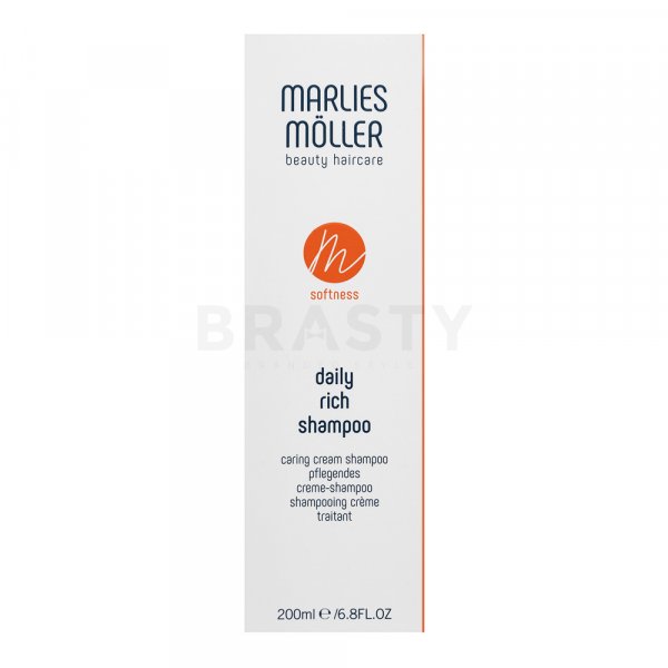 Marlies Möller Softness Daily Rich Shampoo изглаждащ шампоан за непокорна и изтощена коса 200 ml