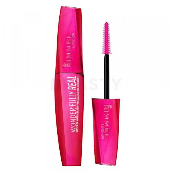 Rimmel London Wonder'Fully Real Keratin Mascara 001 Black řasenka pro prodloužení a natočení řas 11 ml