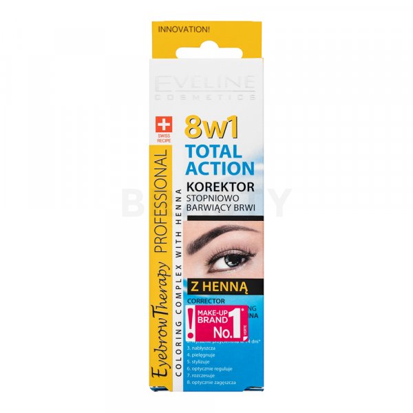 Eveline 8in1 Total Action Eyebrow Corrector gel pentru sprancene 10 ml