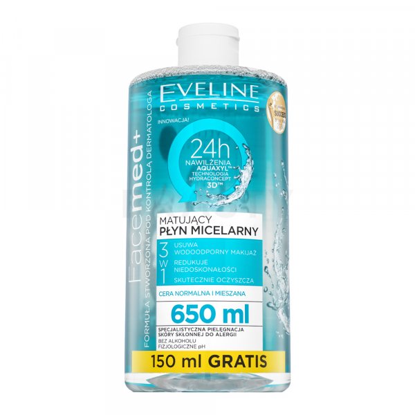 Eveline FaceMed+ Mattifying Micellar Water мицеларна вода за отстраняване на грим за нормална/смесена кожа 650 ml