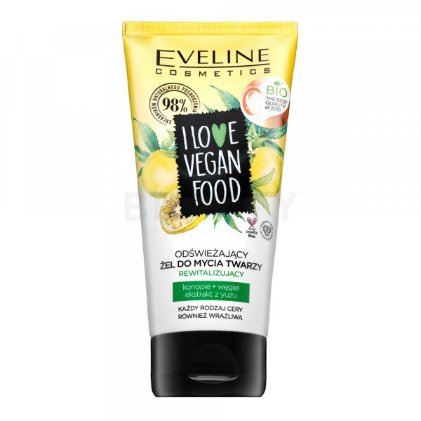 Eveline I Love Vegan Food Refreshing and revitalizing Face Wash Gel tisztító gél minden bőrtípusra 150 ml