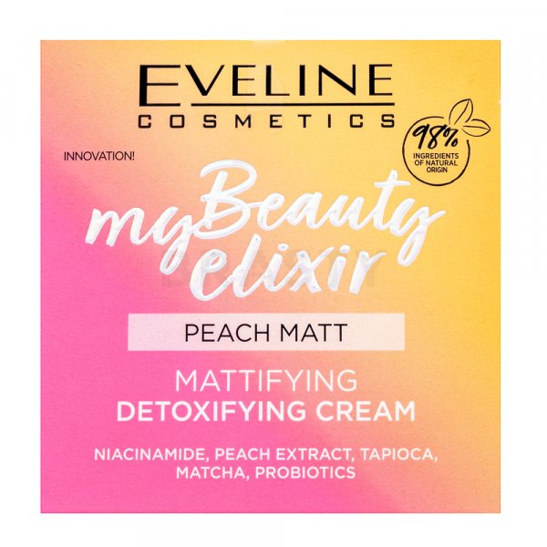 Eveline My Beauty Elixir Mattifying and Detoxifying Face Cream Peach Matt cremă detoxifiantă pentru piele uleioasă 50 ml