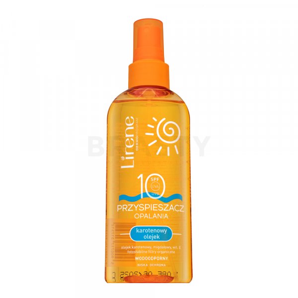 Lirene Sun Carotene Oil Tan Accelerator SPF10 opaľovací olej na tvár a telo 150 ml