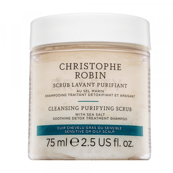 Christophe Robin Cleansing Purifying Scrub With Sea Salt пилингов шампоан За всякакъв тип коса 75 ml