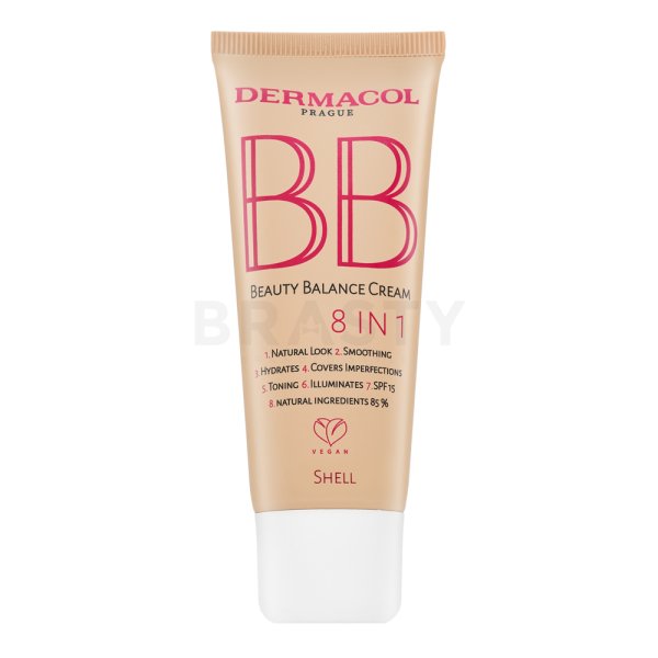 Dermacol BB Beauty Balance Cream 8in1 BB krém pro sjednocenou a rozjasněnou pleť Shell 30 ml